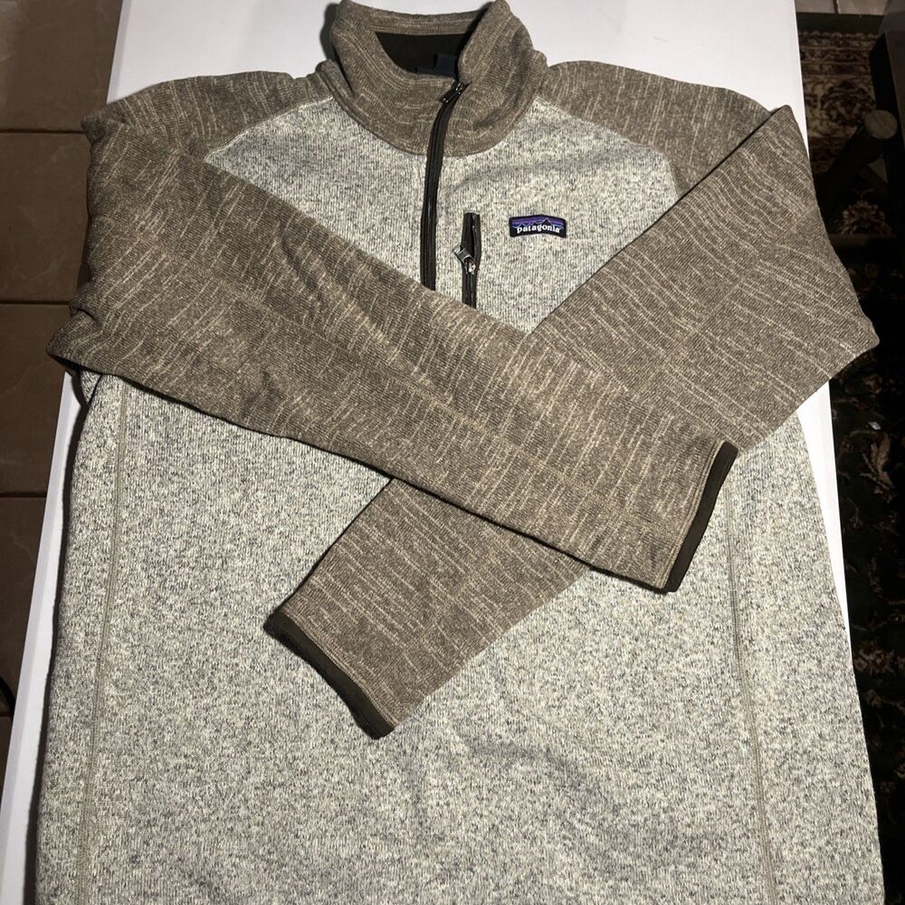 Patagonia Better Sweater Mens Large 42 Grey Brown Full Zip Fleece Jacket